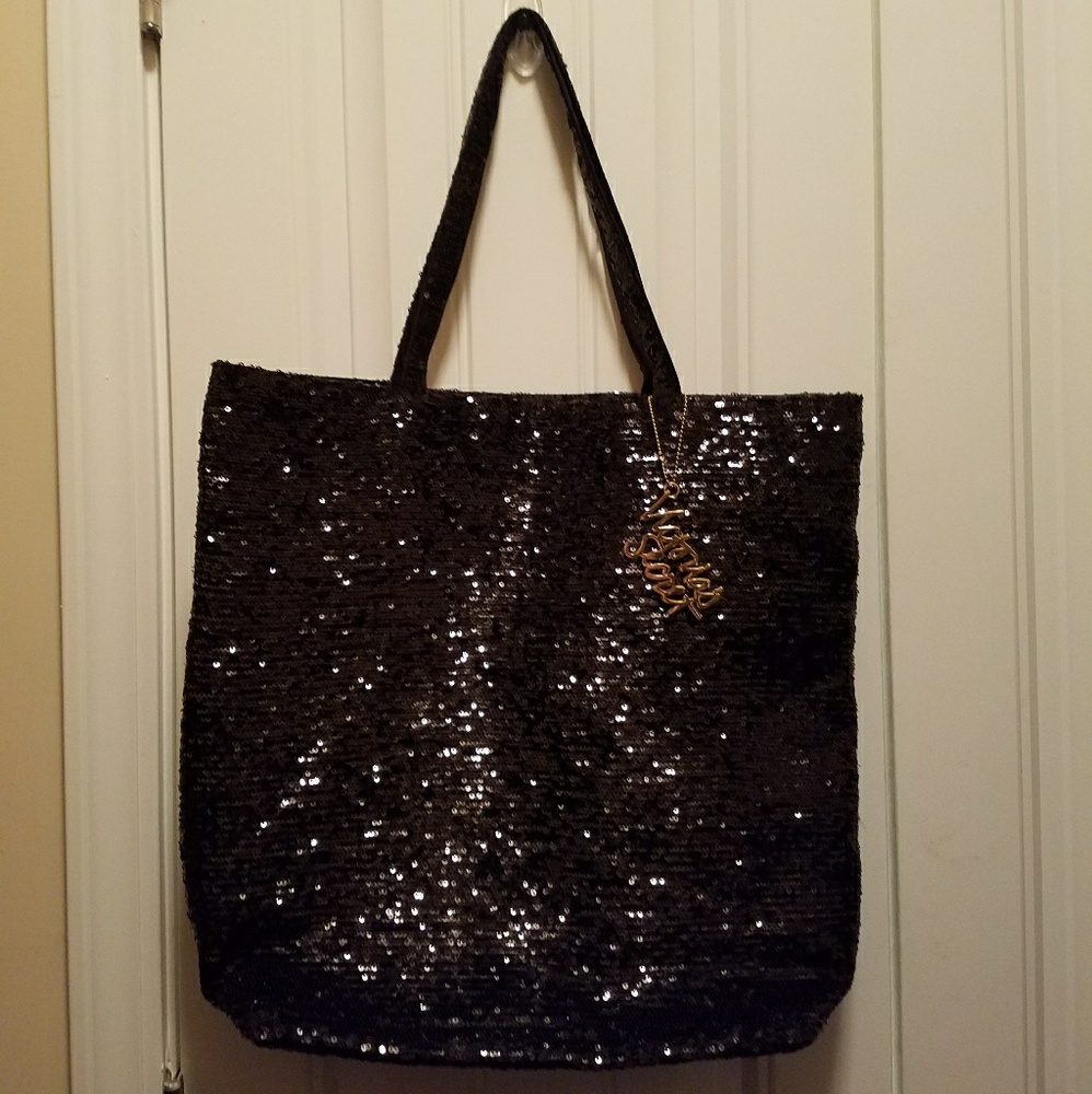 Victoria's Secret Black Sequin tote bag